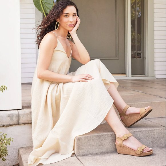 Papillio by Birkenstock Soley Nubuck Leather Wedge Sandal Sz EU41